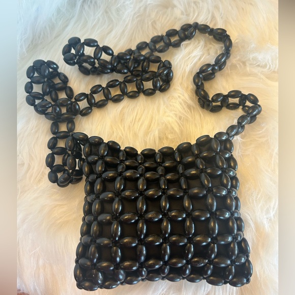 The Sak Collection Elegant Small Black Beaded Women's shoulder Bag purse.    S - Picture 1 of 10